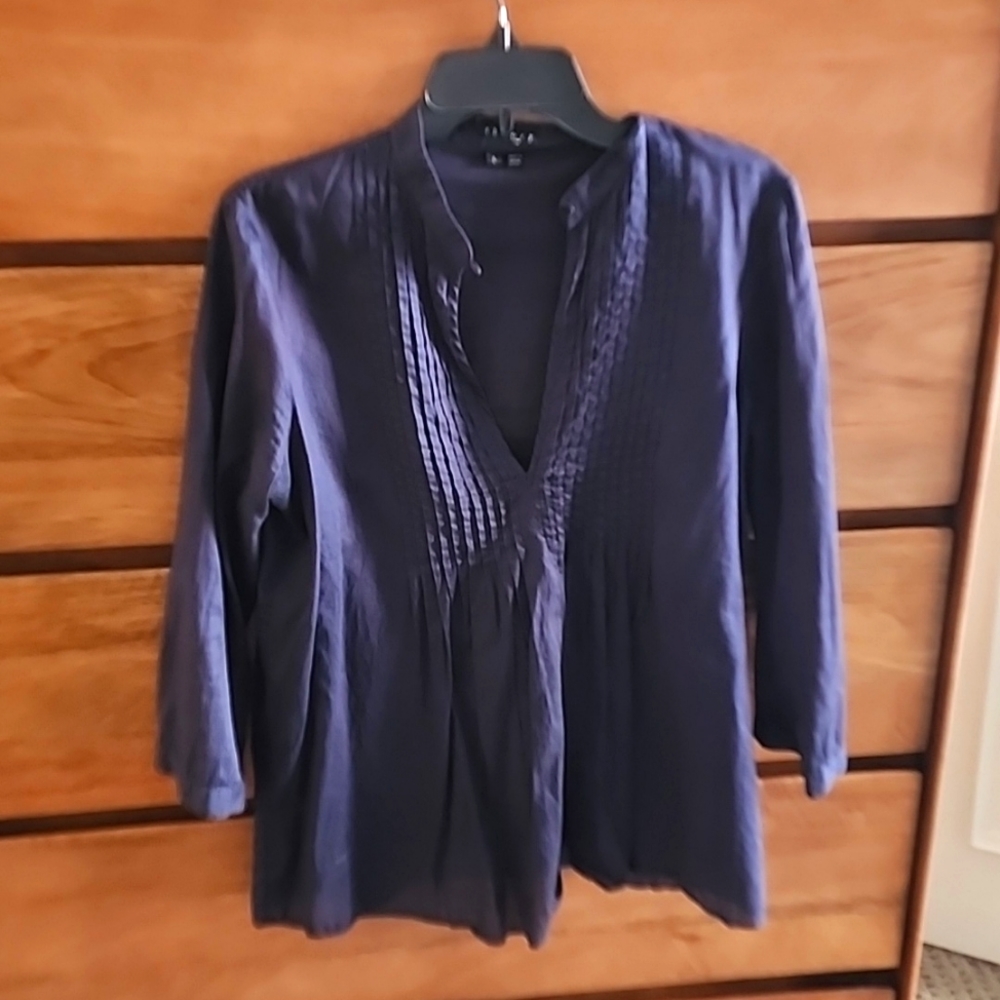 Theory Navy Cotton Blouse